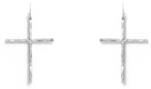 Metal cross online earrings